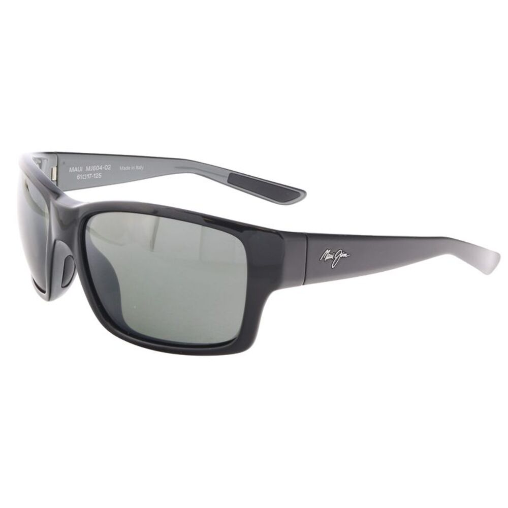 Maui Jim MJ0604S001 Bold Black Gloss Frame Sunglasses Grey Polarized